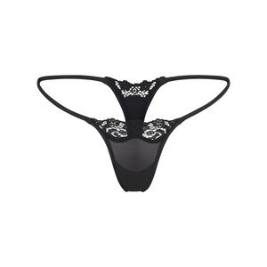 {SKIMS} FITS EVERYBODY LACE STRING THONG [ONYX]